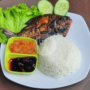 Nasi Ikan Bawal Bakar
